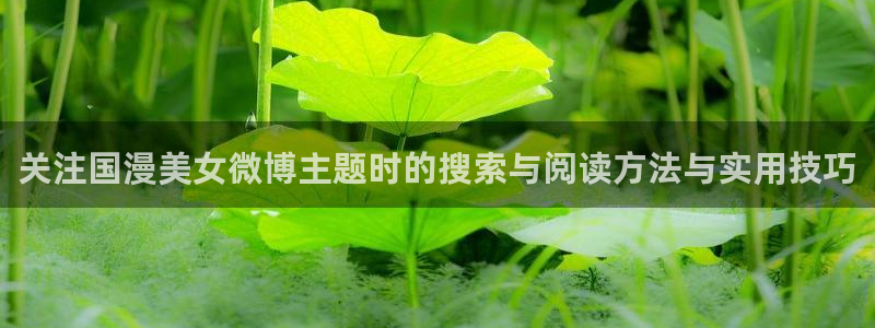 淘漫蛙:关注国漫美女微博主题时的搜索与阅读方法与实用技巧配图